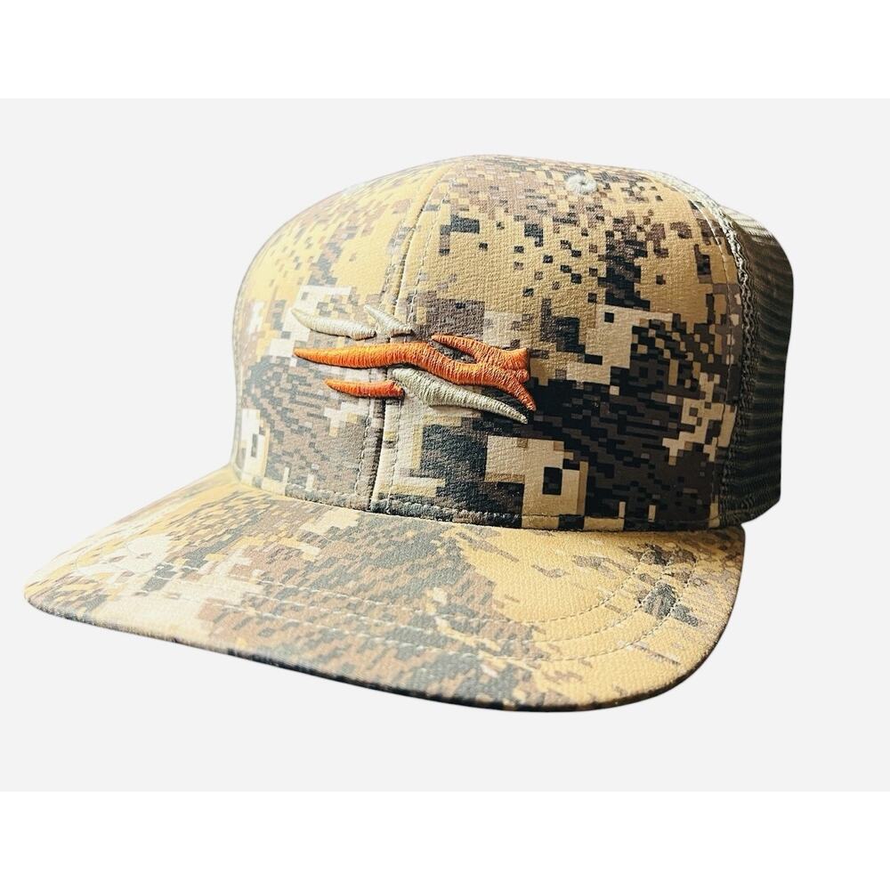 Sitka‎ Hat Snap Back Mens Green Camo Mesh Trucker Hunting Outdoor Adjustable